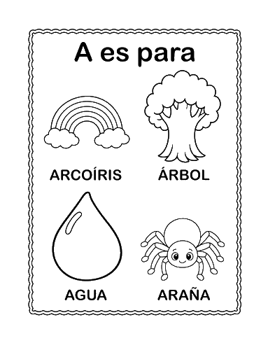 Spanish A coloring page to color online