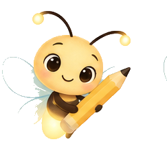 Lumi the firefly holding a coloring pencil